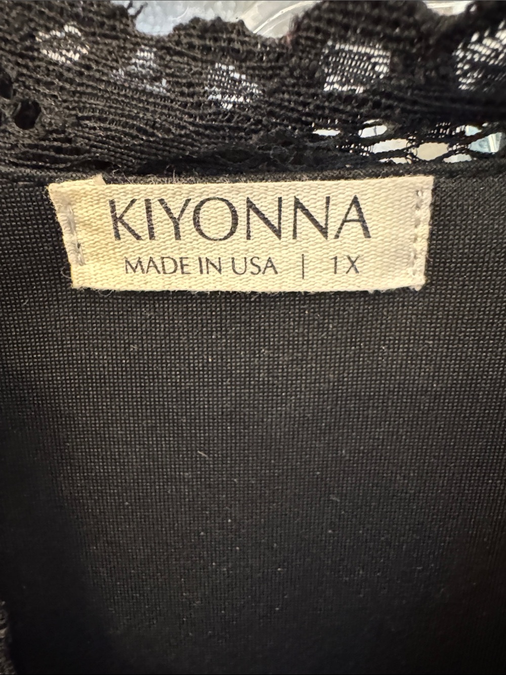 Kiyonna Black Lace Midi Dress with Three-Quarter Sleeves - Picture 2 of 7